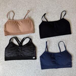 GAP Body Seamless Bralette Womens Small Beige Black New Balance Sports Bra